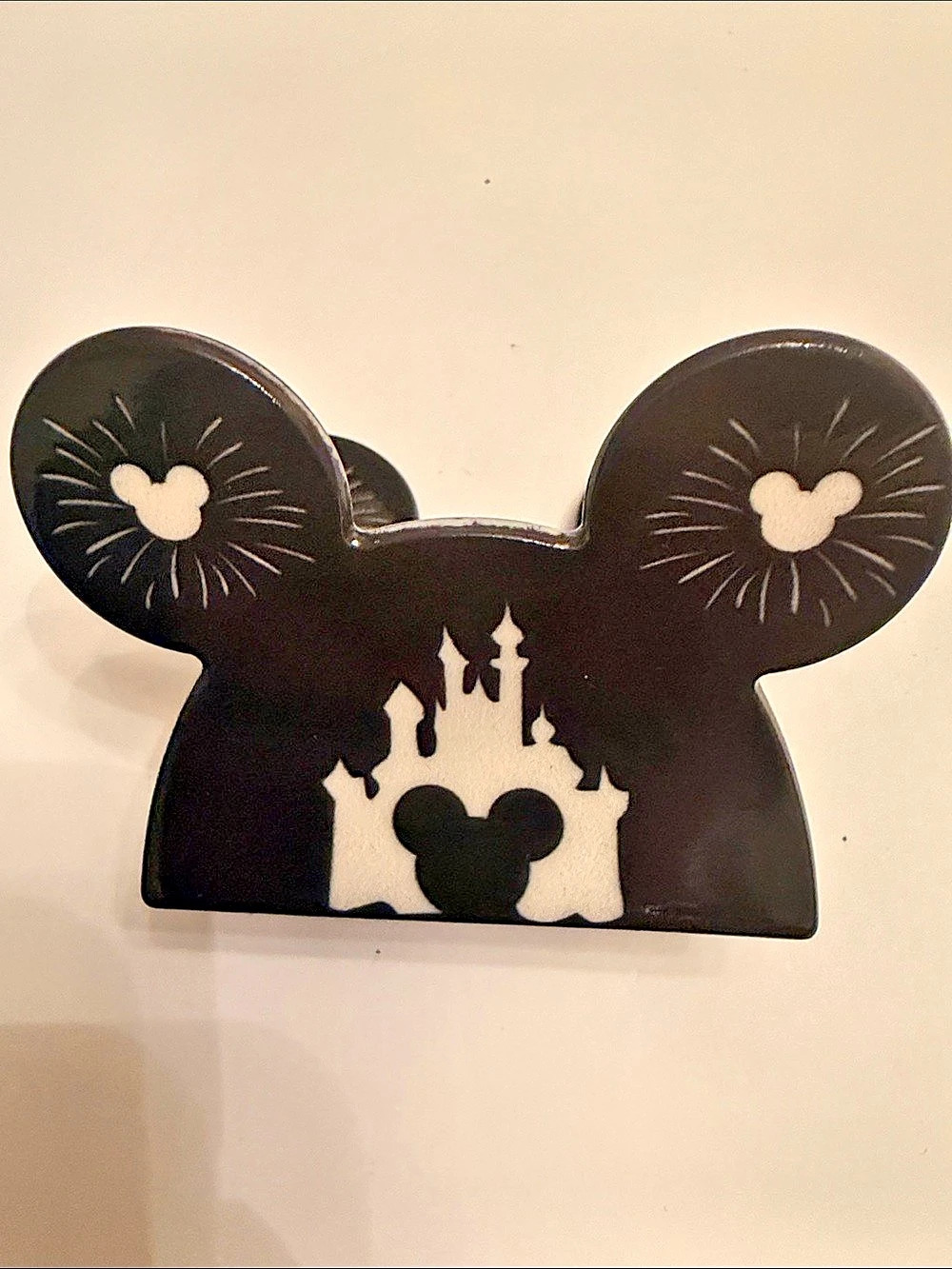 Disney Parks Castle Hair Claw Clip Mickey-Shaped Hair Claw Clip in Black & White